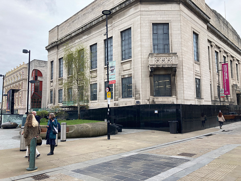 Hoarding wrapping Sheffield’s Central Library